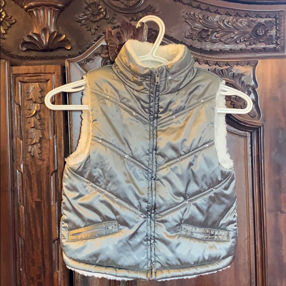 Silver vest with rhinestones 7/8